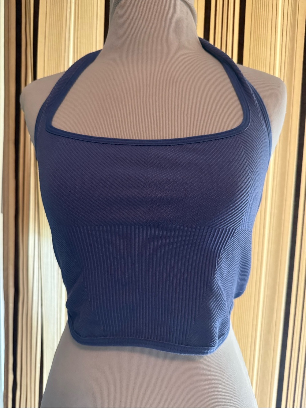 Anthropologie -Neck Crop Tank Top - Blue